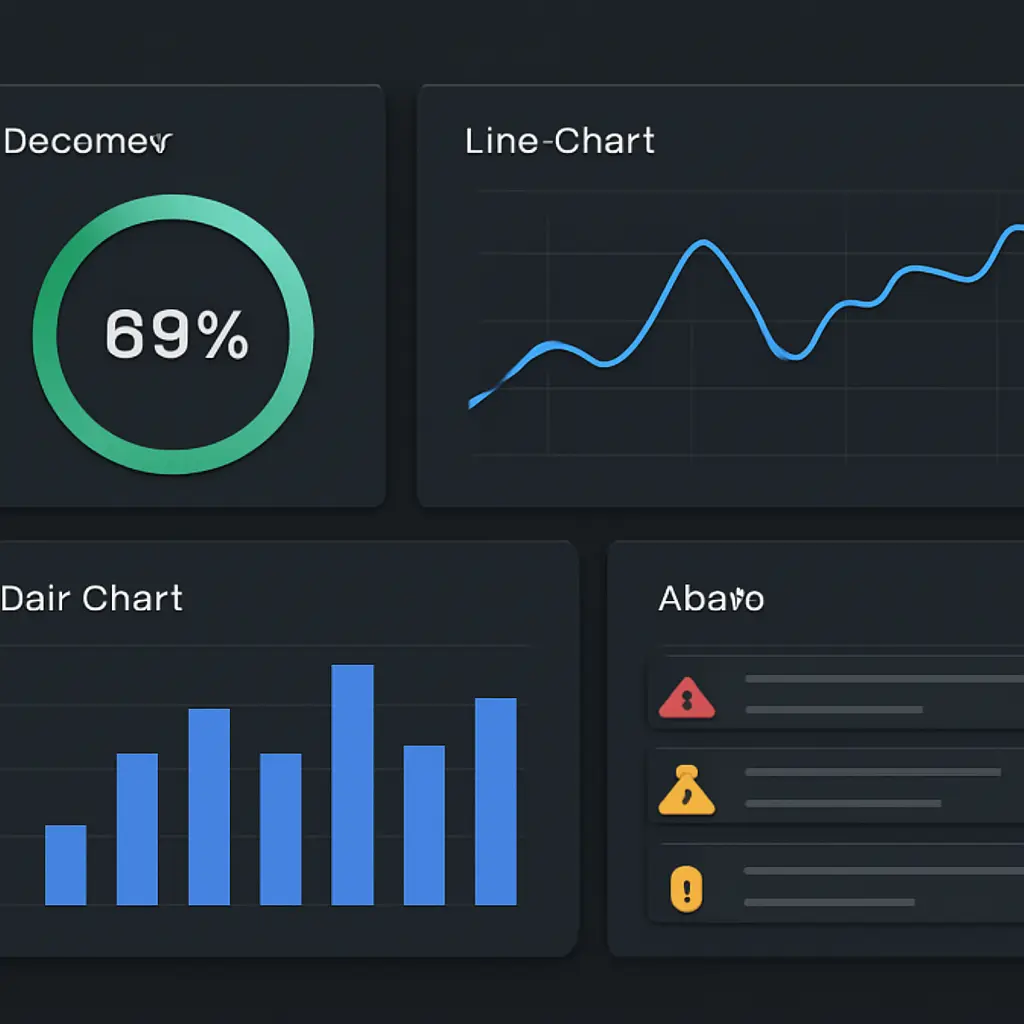 Панель мониторинга с метриками производительности и алертами