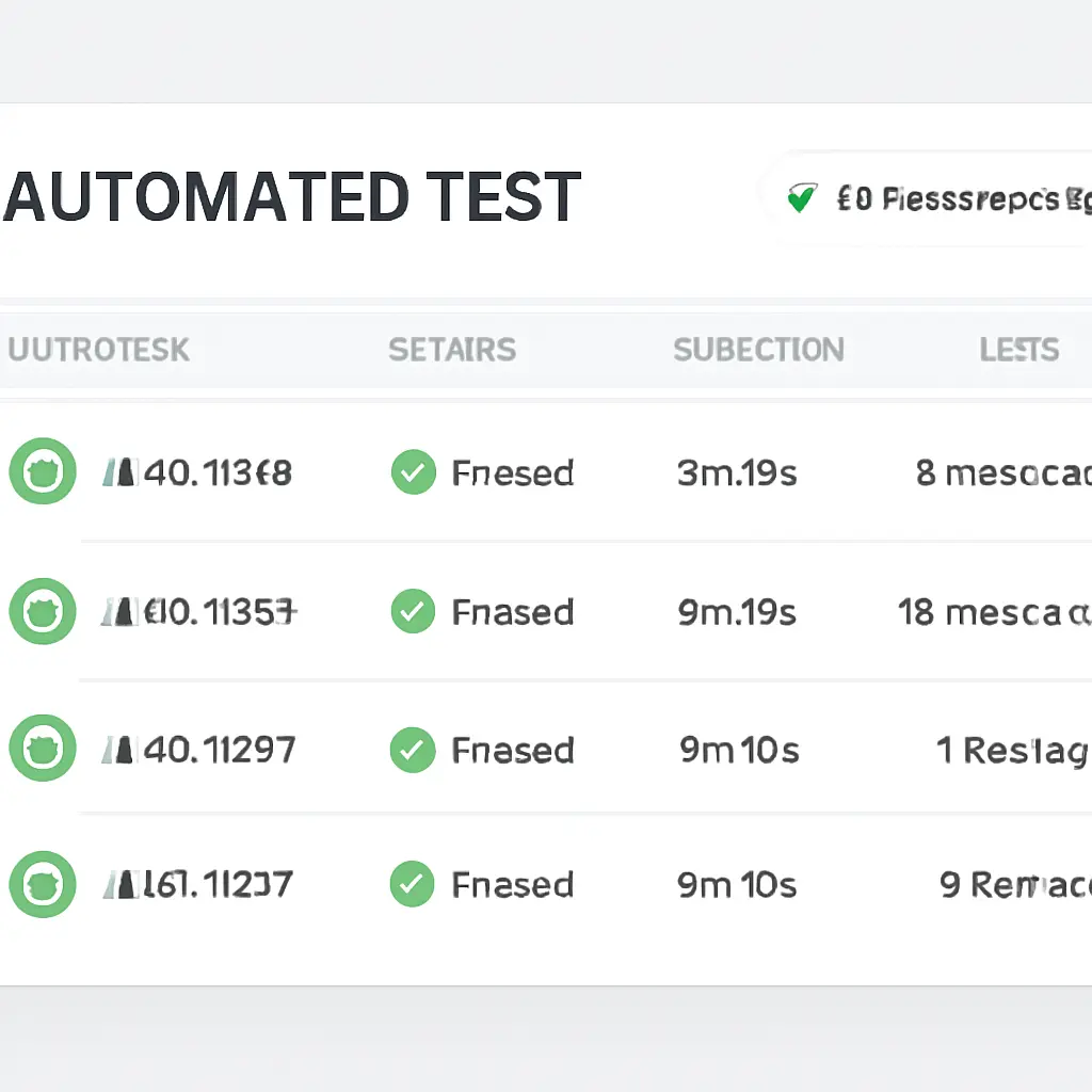 Интерфейс системы автоматических тестов во время сборки