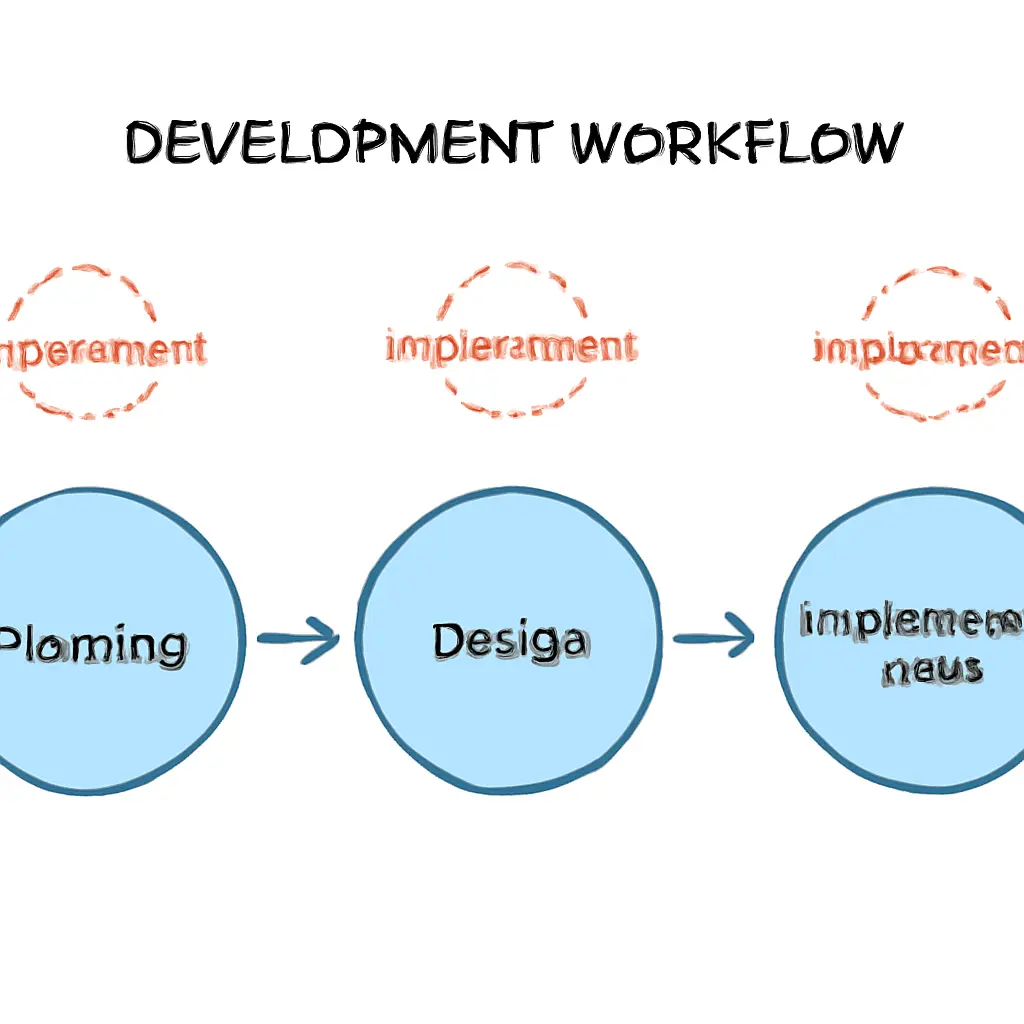 Диаграмма процесса разработки с пометками для улучшений