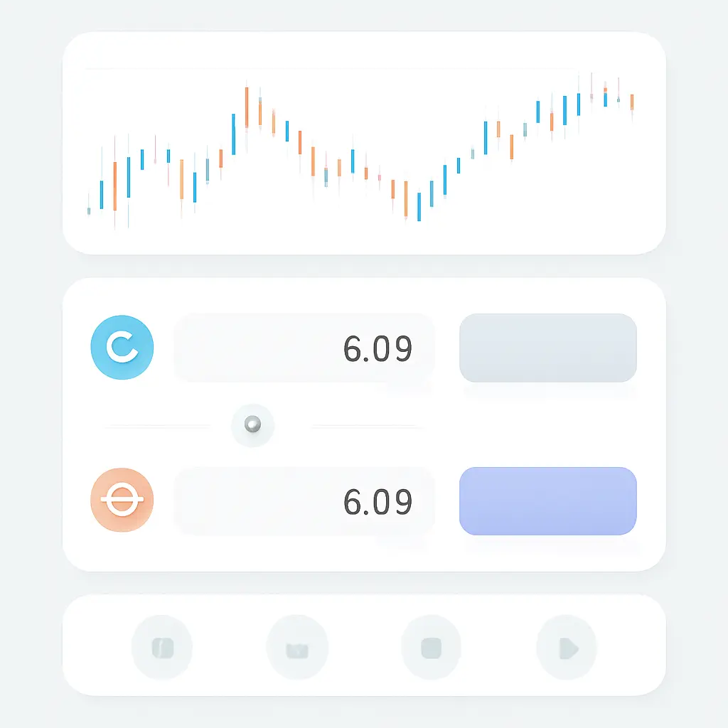 Прототип интерфейса криптообменника, удобство обмена